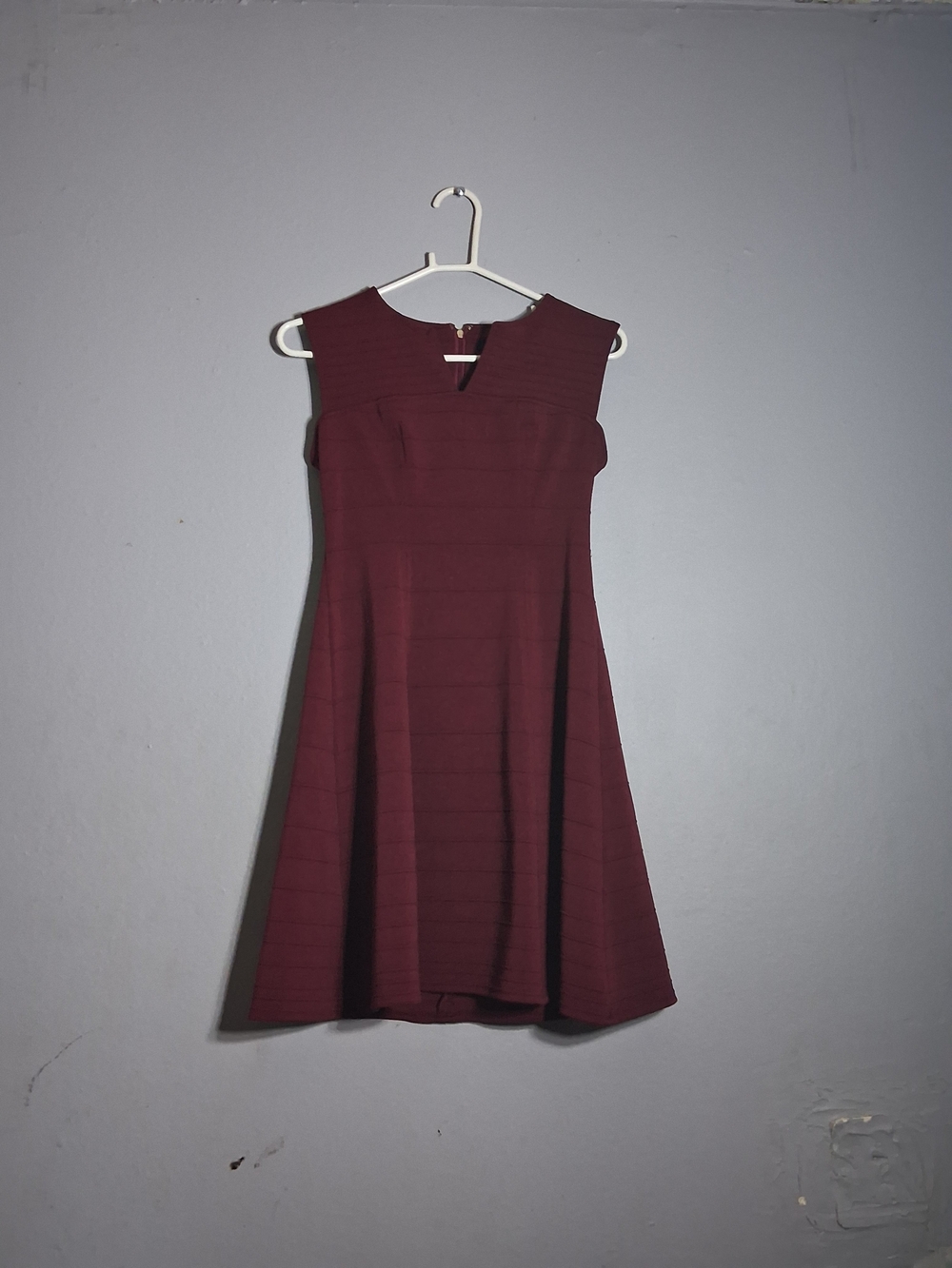 Tommy Hilfiger Sleeveless Fit-and-Flare Dress in Burgundy